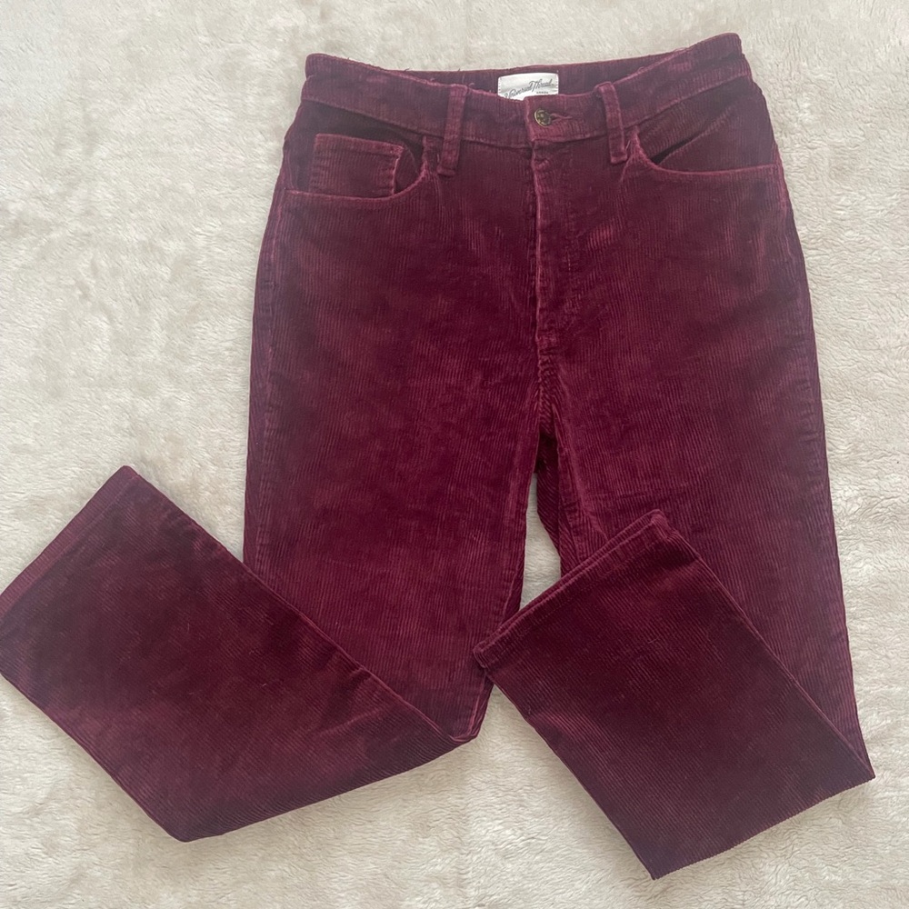 Universal Thread Burgundy Corduroy High Rise Skinny Jeans - Picture 2 of 10